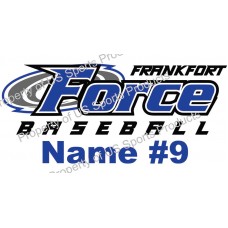 Personalized Frankfort Force Baseball Window Decal
