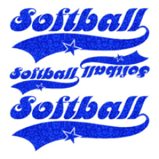 "Softball with Tail Glitter" Softball Clothing
