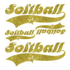 "Softball with Tail Glitter" Softball Clothing